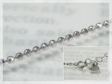 画像: カットボールネックレス：ハートプレート(長さ45cm：幅1.2mm)/ホワイトゴールドK10