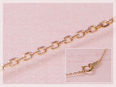 アズキネックレス(長さ40cm：幅0.6mm)/ピンクゴールドK10 - ネックレス